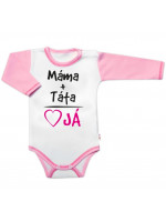 Body dlhý rukáv s vtipným textom, Máma+Táta, veľ. 74, holka