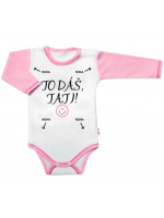 Body dlhý rukáv s vtipným textom Baby Nellys, To dáš Tati!, veľ. 86, holka