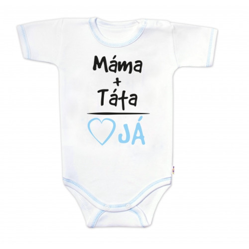Body krátky rukáv s vtipným textom Baby Nellys, Máma+Táta, veľ. 62, chalan