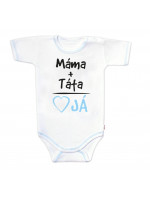 Body krátky rukáv s vtipným textom Baby Nellys, Máma+Táta, veľ. 80, chalan