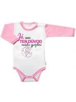 Body dl.rukáv s vtip. textom Baby Nellys, Já jsem TEN DŮVOD našeho zpoždění,vel. 62, holka