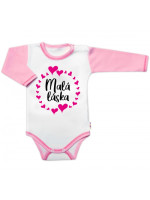 Body dlhý rukáv s vtipným textom Baby Nellys, Malá láska, veľ. 86, holka