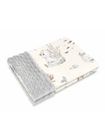 Bavlnená deka s Minky 100 x 75 cm, Uškatec - béžová/šedá