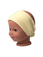 Baby Nellys Ľahká mušelínová čelenka Bandana, žltá, veľ. 104/110