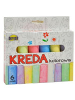 Farebné chodníkové kriedy, 6ks v krabičke