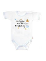Body krátky rukáv s vtipným textom Baby Nellys, Miluju noční svačinky, veľ. 86, chalan