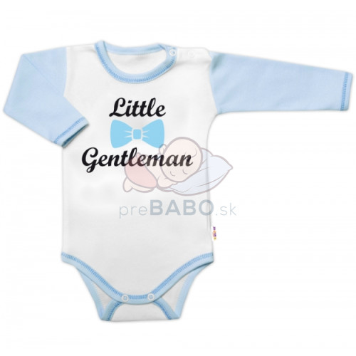 Body dl.rukáv s vtip. textom Baby Nellys, Little Gentleman, chalan, veľ. 80