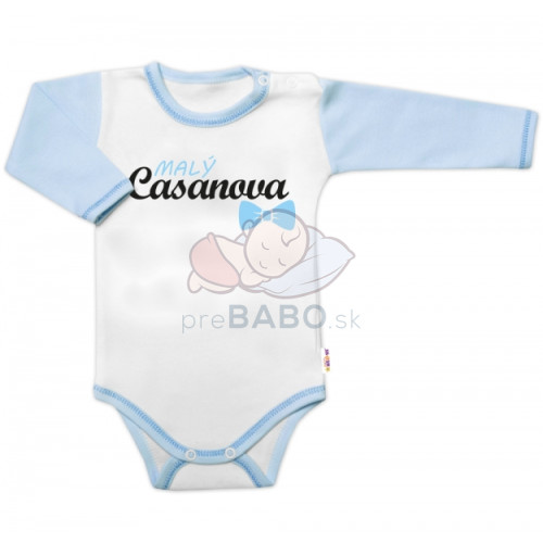 Body dl.rukáv s vtip. textom Baby Nellys, Malý Casanova, chalan, veľ. 80