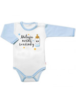 Body dl.rukáv s vtip. textom Baby Nellys, Miluju noční svačinky, vel. 86, chalan