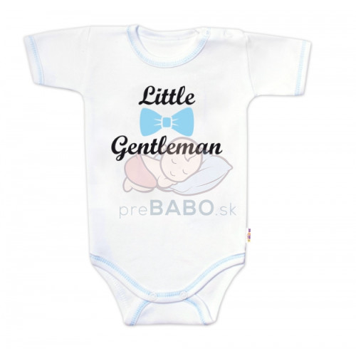 Body krátky rukáv s vtipným textom Baby Nellys, Little Gentleman, chalan, veľ. 74