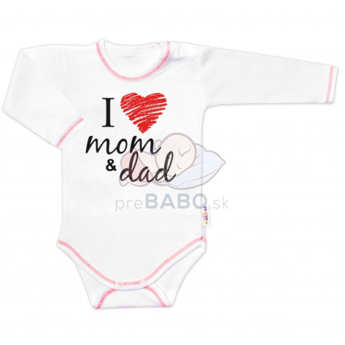 Body dlhý rukáv Baby Nellys, I love mom & dad, veľ. 62