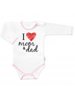 Body dlhý rukáv Baby Nellys, I love mom & dad, veľ. 68
