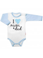 Body dlhý rukáv Baby Nellys, I love mom & dad, kluk, veľ. 80