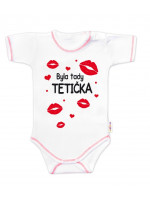 Body krátky rukáv s vtipným textom Baby Nellys, Byla tady tetička, veľ. 86