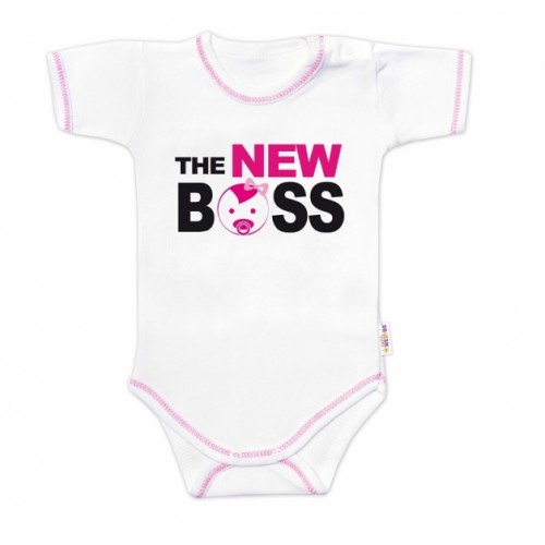 Body krátky rukáv s vtipným textom Baby Nellys, The New Boss