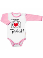 Body dlhý rukáv s vtipným textom Baby Nellys, Připrav se....vyletí prdíček, holka, veľ.68
