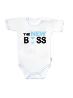 Body krátky rukáv s vtipným textom Baby Nellys, The New Boss, veľ. 80, chalan