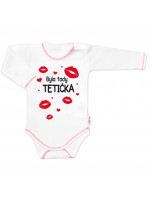 Body dlhý rukáv s vtipným textom Baby Nellys, Byla tady tetička, veľ. 86