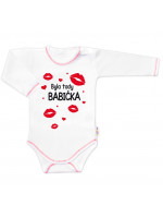 Body dlhý rukáv s vtipným textom Baby Nellys, Byla tady babička