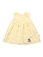 Baby Nellys Ľahké Handmade šatičky Madeira, žlté, veľ. 98
