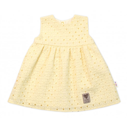 Baby Nellys Ľahké Handmade šatičky Madeira, žlté, veľ. 98
