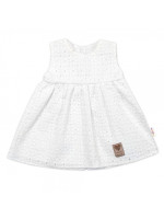 Baby Nellys Ľahké Handmade šatičky Madeira, biele, veľ. 92