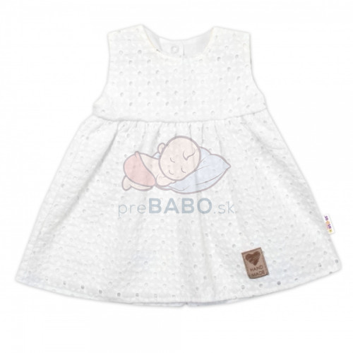 Baby Nellys Ľahké Handmade šatičky Madeira, biele, veľ. 92