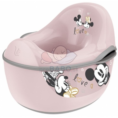 Keeeper Nočník Minnie Mouse 4 v 1 s protišmykom - púdrovo ružový