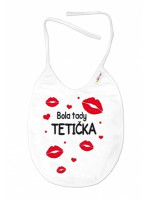Baby Nellys Nepremokavý podbradník Bola tady Tetička, 24 x 27 cm - biely