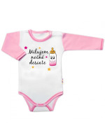 Body dlhý rukáv s vtipným textom Baby Nellys, Milujem nočné desiate, veľ. 68, holka