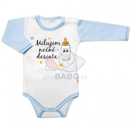 Body dl.rukáv s vtip. textom Baby Nellys, Milujem nočné desiate, chalan