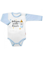 Body dl.rukáv s vtip. textom Baby Nellys, Milujem nočné desiate, veľ. 80, chalan