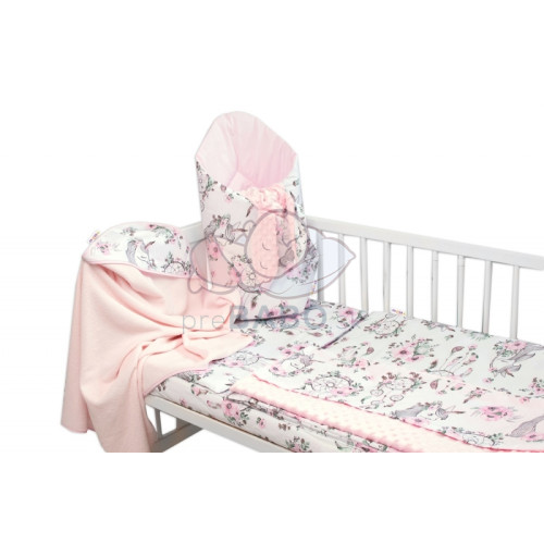 Baby Nellys 6-dielna výhod. súprava pre bábätko s darčekom,135x100, Sny Jednorožca, ružová