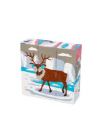 Adam Toys Drevené náučné kocky Antarktída - 9 ks