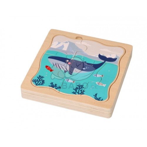 Adam Toys Drevené vrstvené puzzle Antarktída