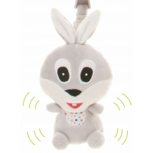Závesná plyšová hračka s pískatkom, Rabbit, sivá