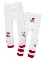 Baby Nellys Bavlnené pančucháče I love mom & dad - červené