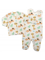 Baby Nellys 2-dielna sada bavlnené dupačky s košieľkou, Camels baby - krémová, veľ. 62