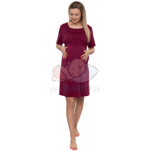 Dámska tehotenská/dojčiaca nočná košeľa Luna, bordo, veľ. XXL