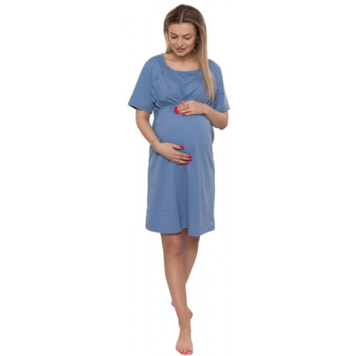 Dámska tehotenská/dojčiaca nočná košeľa Luna, jeans, veľ. L