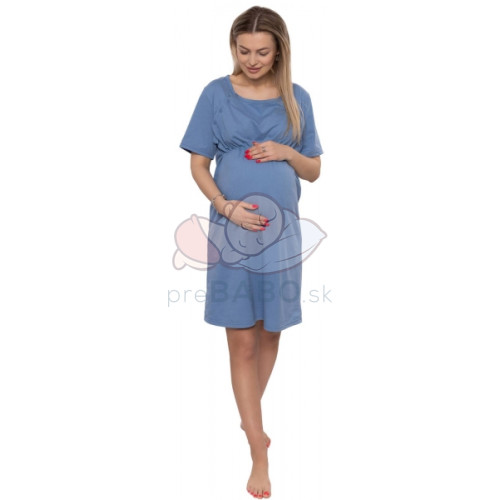 Dámska tehotenská/dojčiaca nočná košeľa Luna, jeans, veľ. XXL