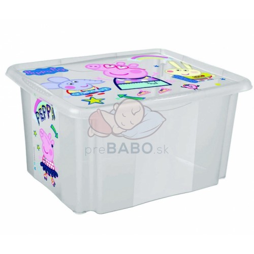 Keeeper Box na hračky Prasiatko Peppa 15 l, transparentný