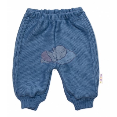 5-dielna pletená sada Baby Nellys, Boy, body, nohavice, sveter, čiapka, motýlik, modrá,74