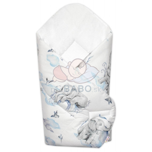 6-dielna výhod. sada s darčekom pre bábätko Baby Nellys, 135x100 Slon a dúha, modrá/biela