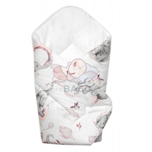 6-dielna výhod. sada s darčekom pre bábätko Baby Nellys, 135x100 Slon a dúha, ružová/biela