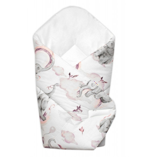 6-dielna výhod. sada s darčekom pre bábätko Baby Nellys, 135x100 Slon a dúha, ružová/biela