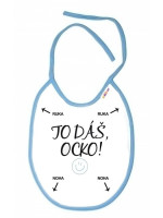 Nepremokavý podbradník Baby Nellys TO DÁŠ OCKO! modrý