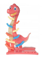 Veselá hrajúca autodráha/šmykľavka Dino Tulimi + 6 autíčok, oranžová
