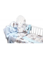 6-dielna výhod. sada s darčekom pre bábätko Baby Nellys, 135x100 Zvířátka na mráčku, modrá