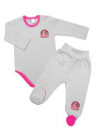 2-dielna sada G-baby body dl. rukáv + polodupačky Pony Farm, sivá, veľ. 68